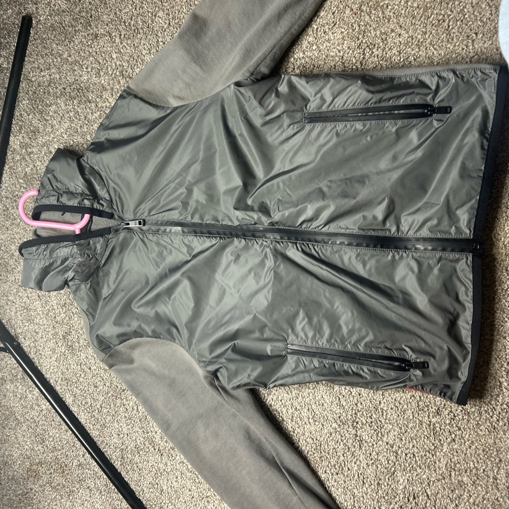 Prada Gray and Black Jacket with Red Accents